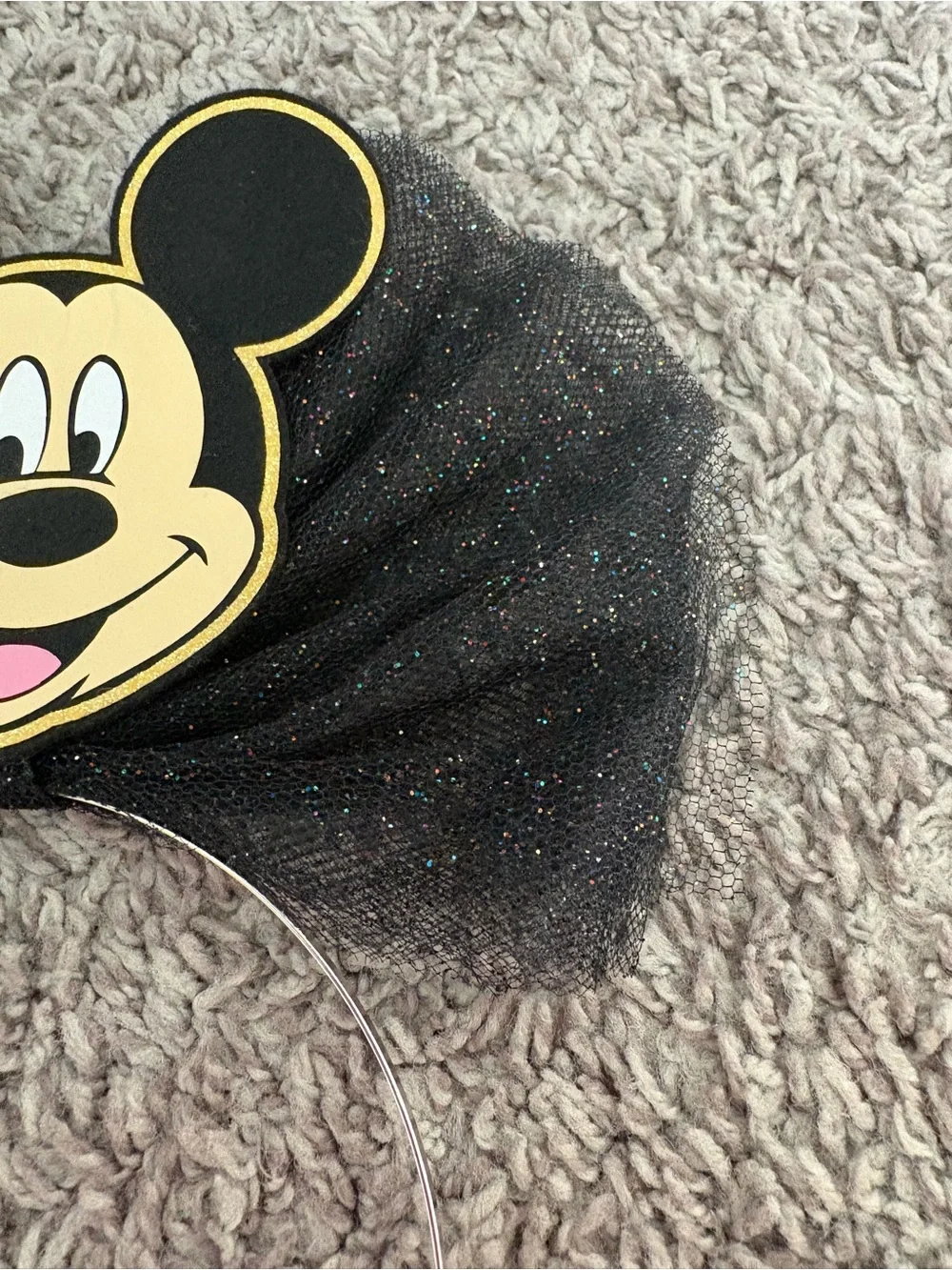 Disney Kids Black Mickey Mouse Tulle Headband